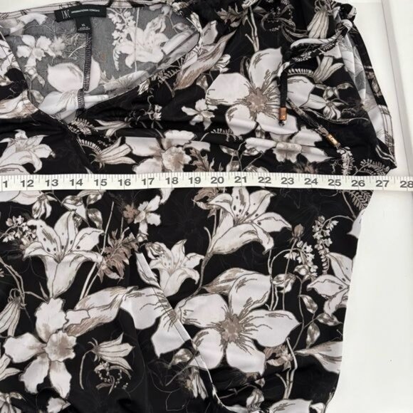 INC Top XL Floral Faux Wrap Cap Sleeve Ruched Crop Boho Chic Festival Coquette - Picture 6 of 12